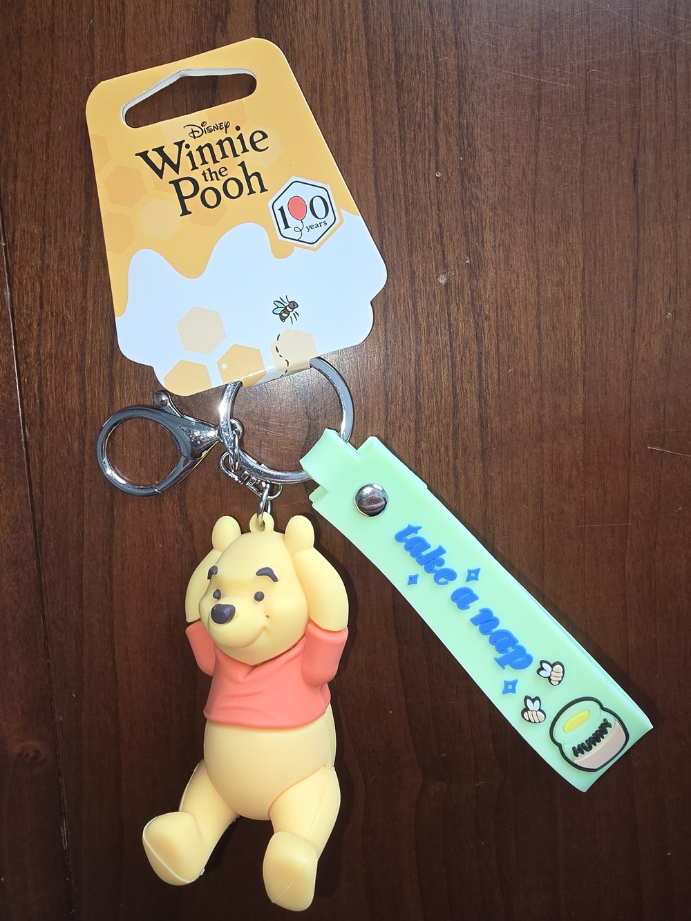 NWT Disney Winnie the Pooh Yellow & Green Keychain / Bag Charm with Orange Shirt